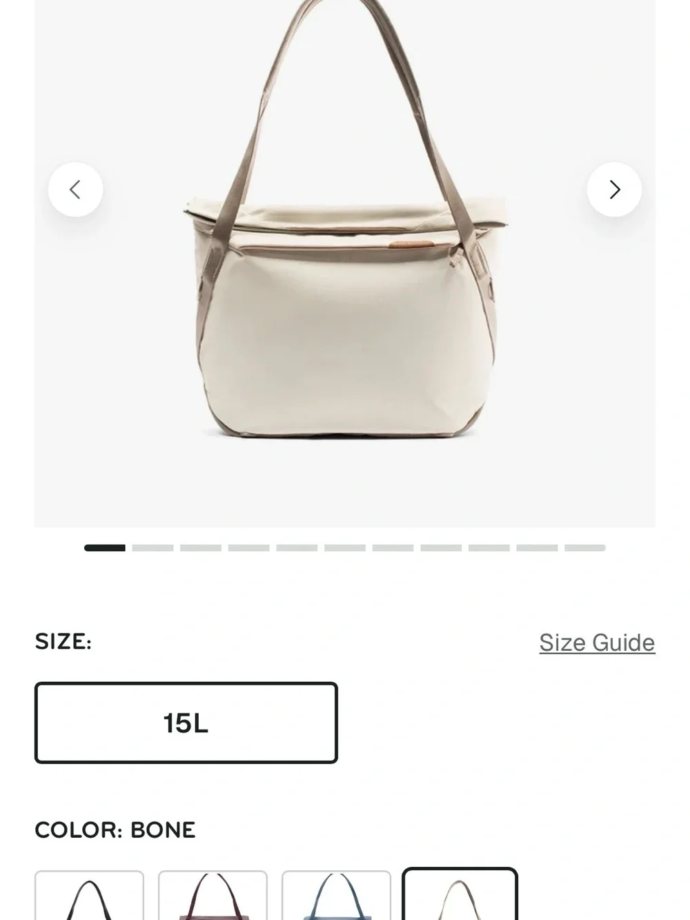 Peak Design Brand new Bone Everyday Tote with Neutral Trim